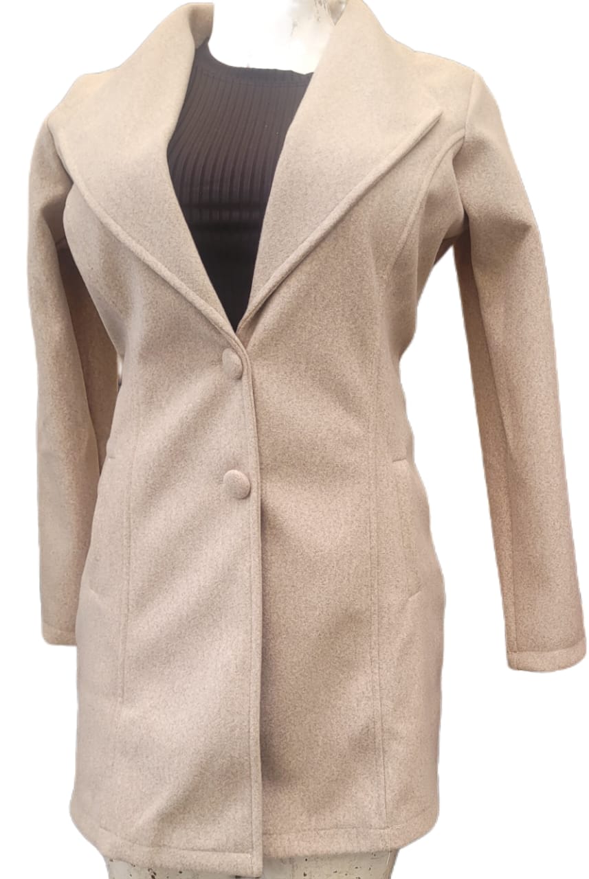 Abrigo En Tela Paño Dos Botones